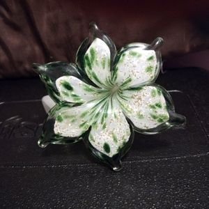 Murano Italian glass blown lily